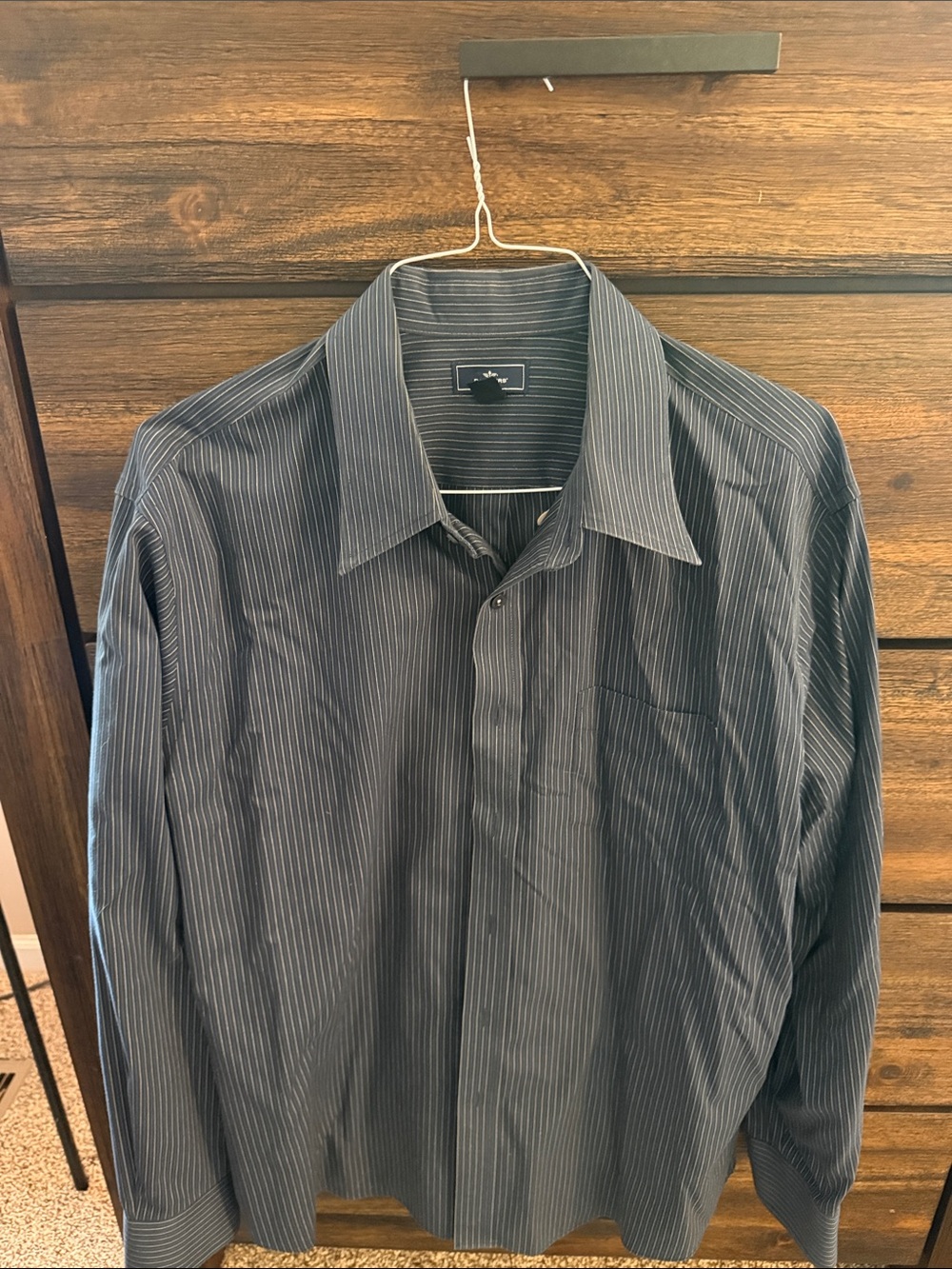 Dockers Men's Charcoal Pinstripe Dress Shirt